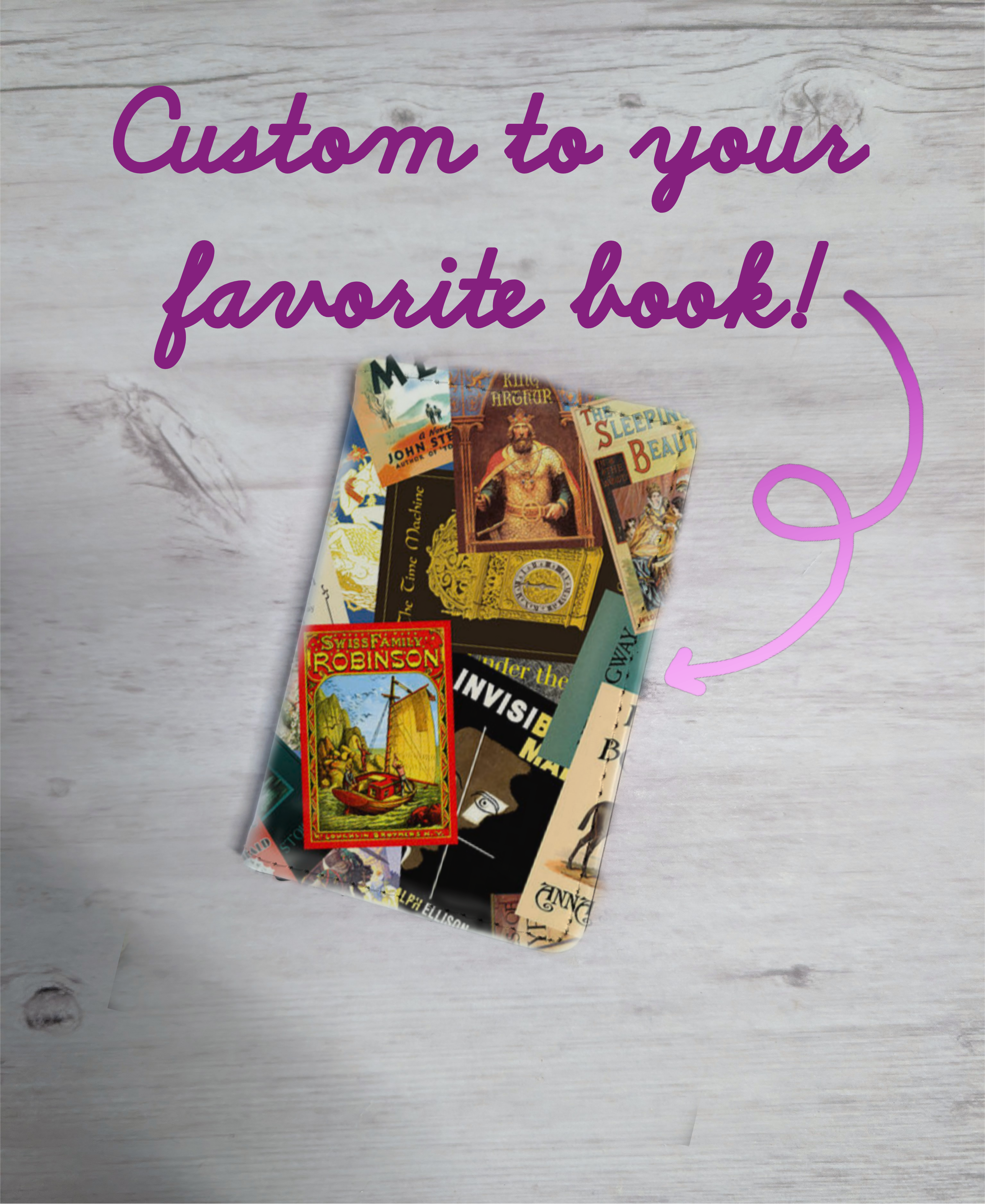 Custom Favorite Book or Novel Card Holder RFID Blocking Wallet