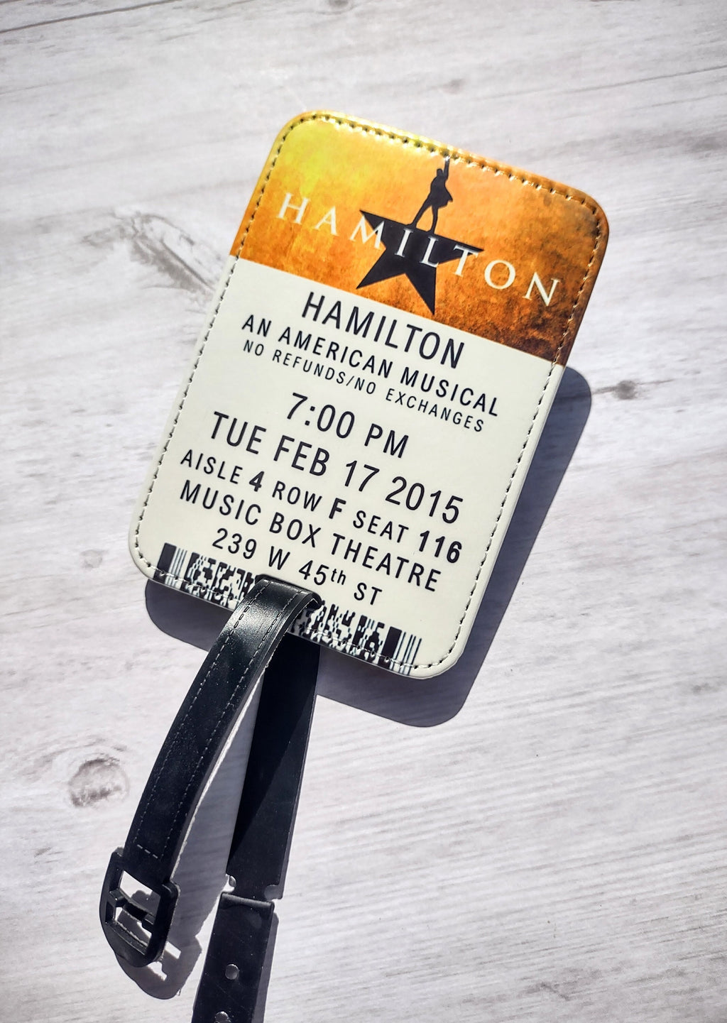 Hamilton Broadway Ticket Luggage Tag
