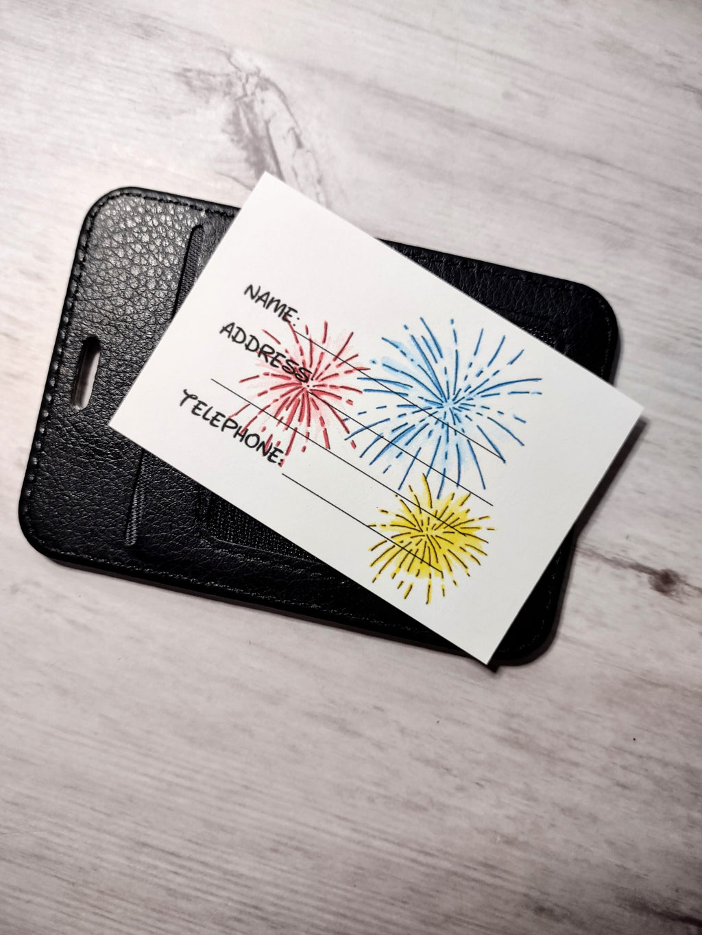Geometric Announcement Ticket Luggage Tag