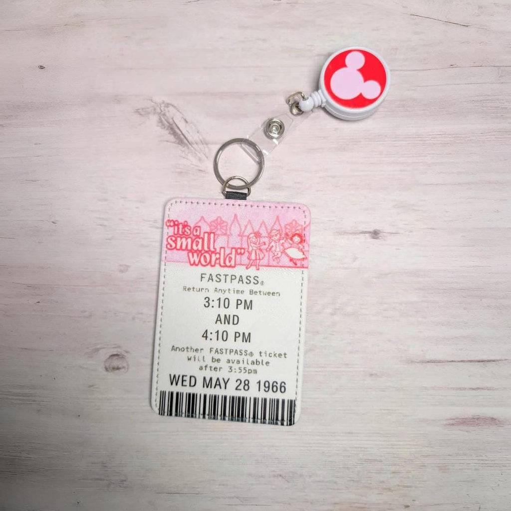 Small World FastPass ID Card Holder with Badge Reel