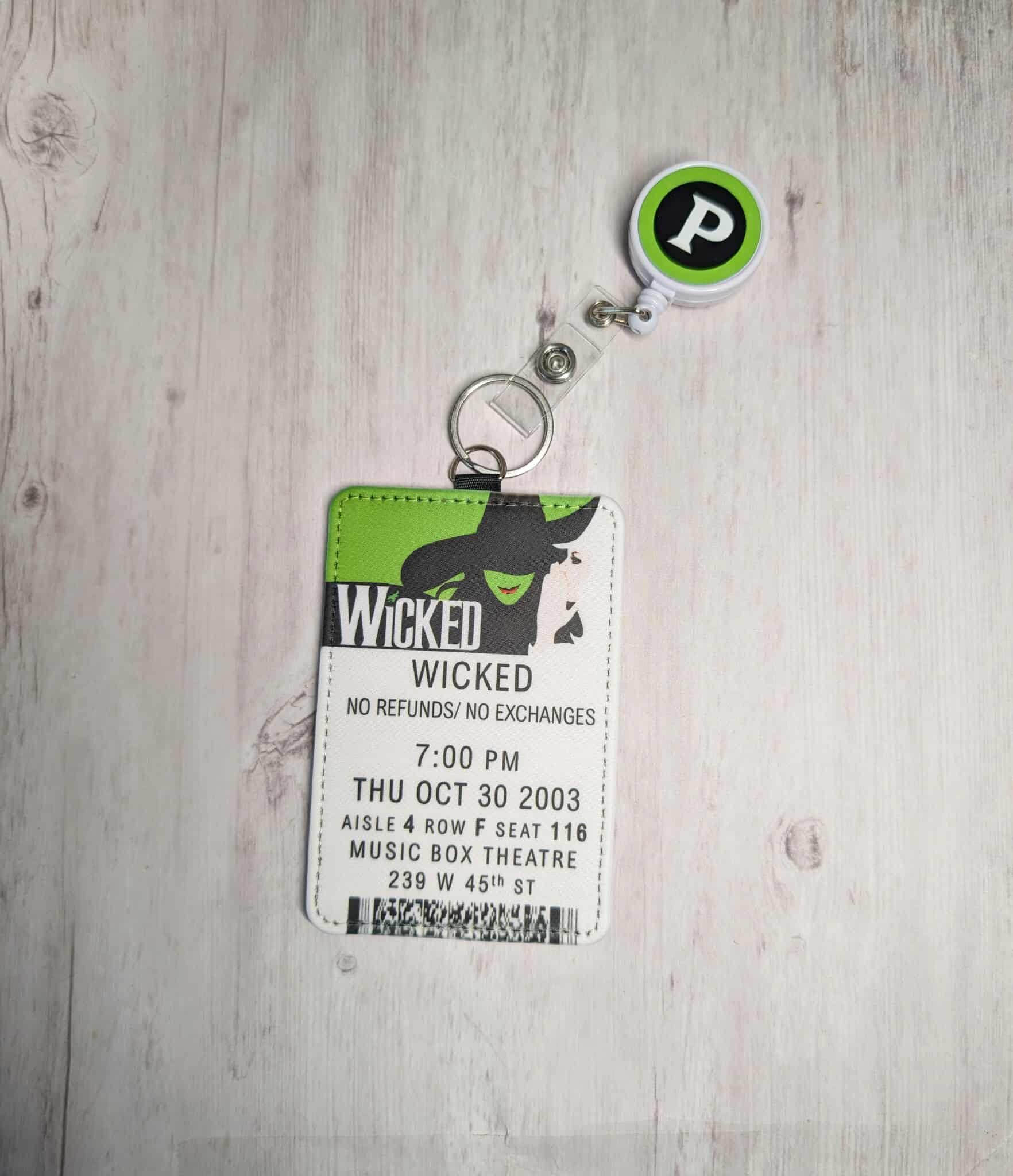 Wicked Broadway Ticket ID Card Holder with Badge Reel