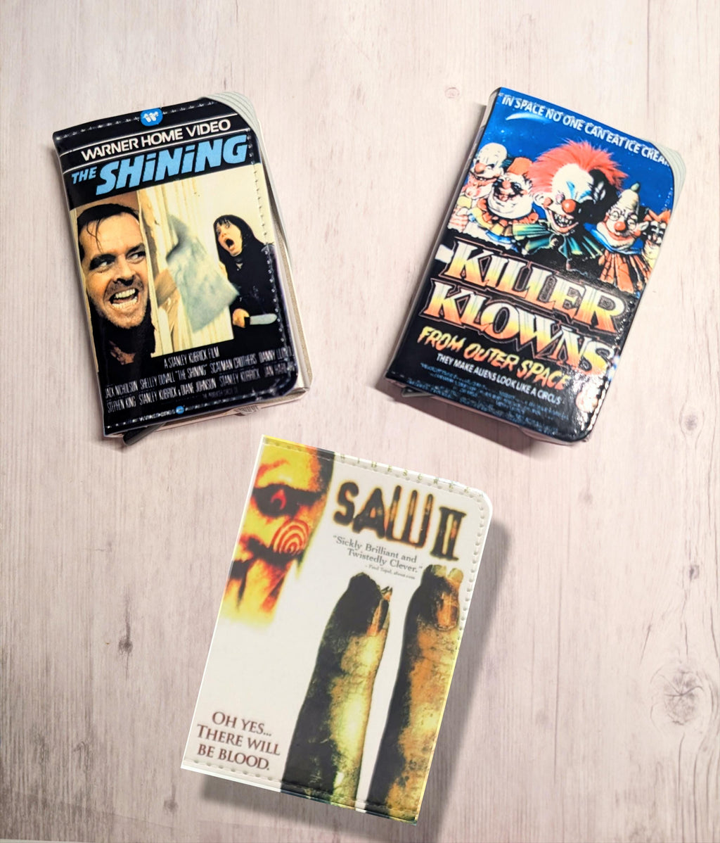 Custom Favorite Horror Movie VHS or DVD Card Holder RFID Blocking Wallet