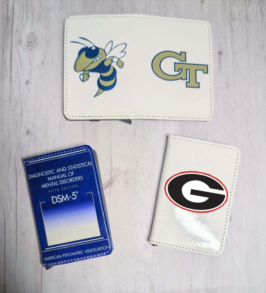 Custom Graduation or Favorite Team College RFID blocking cardholder Wallet for Doctors or Graduates