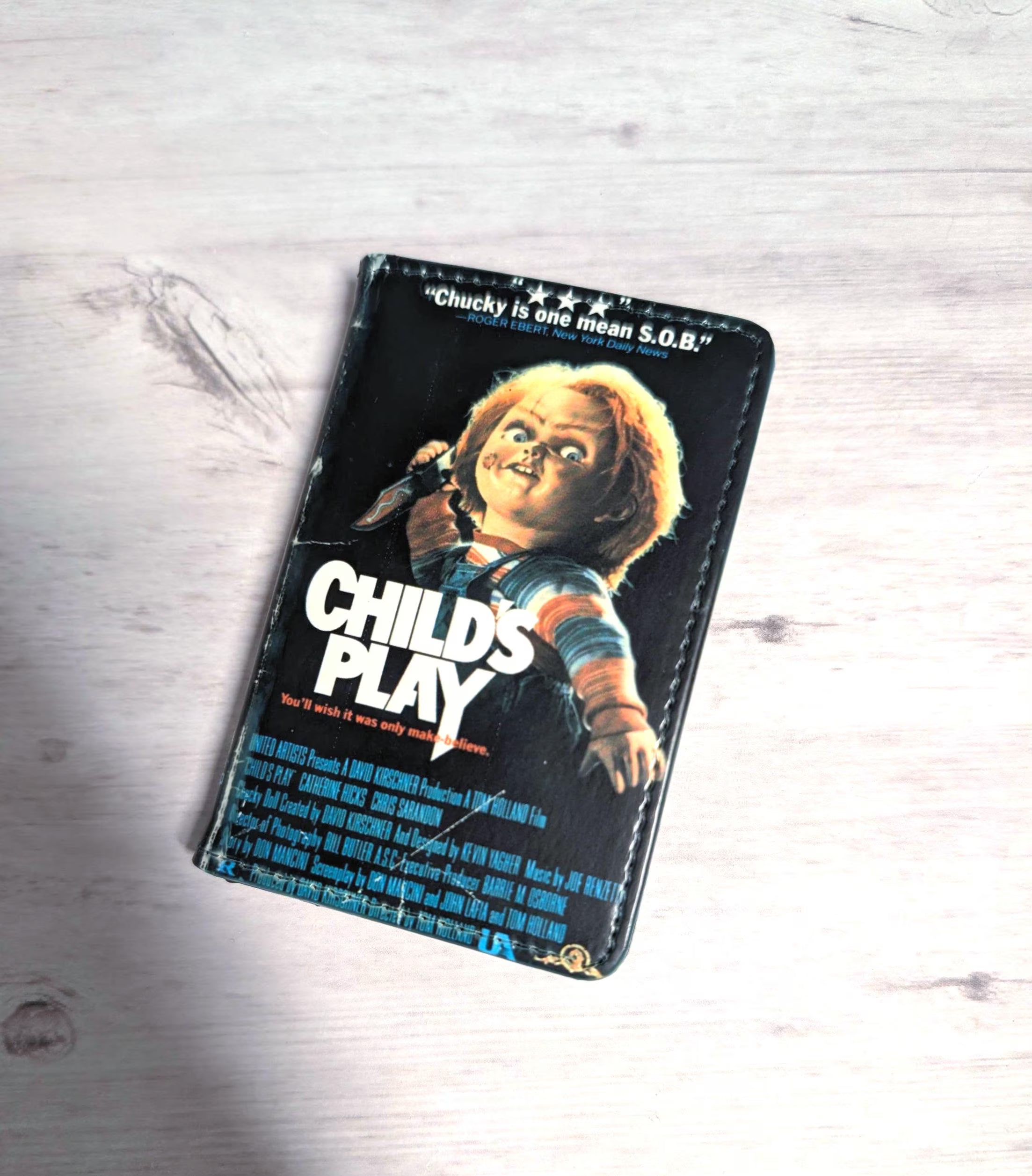 Custom Favorite Horror Movie VHS or DVD Card Holder RFID Blocking Wallet