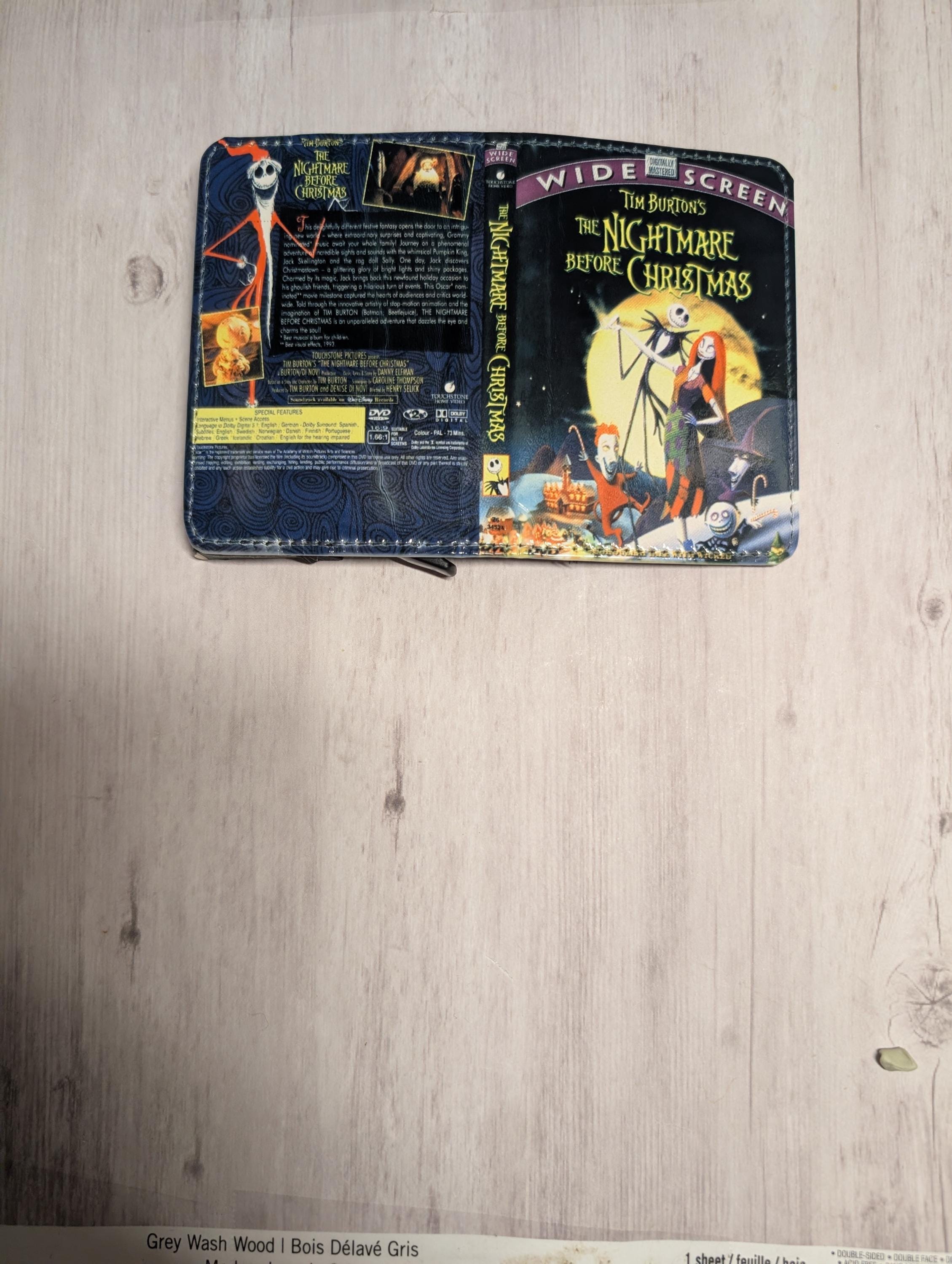 Tim Burton Movie VHS DVD Custom Card Holder RFID Blocking Wallet