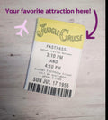 Fastpass theme park ride ticket passport cover holder